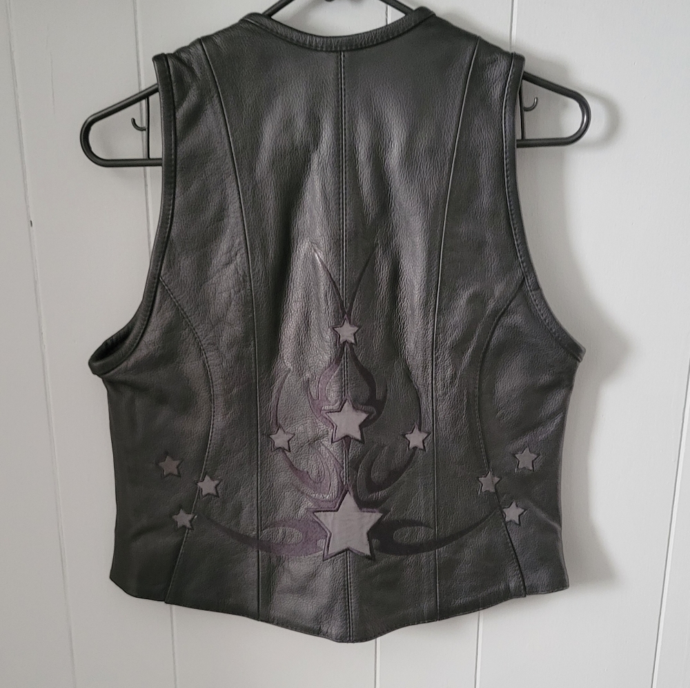 First Classic Women's Black Leather Vest Small - Picture 2 of 10